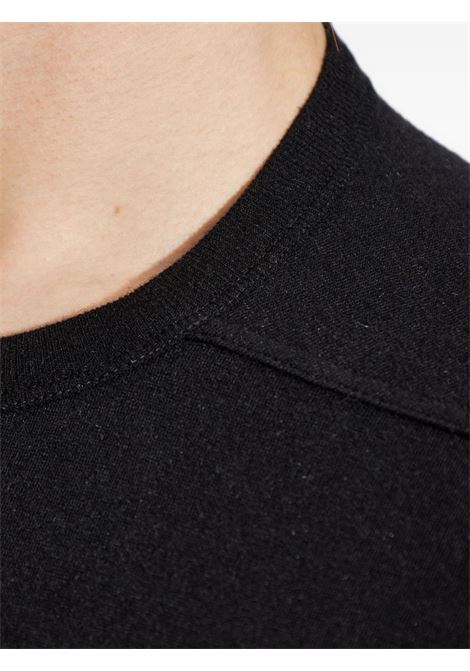 Black short-sleeve round-neck T-shirt Rick owens - men RICK OWENS | RU02E1232JR09